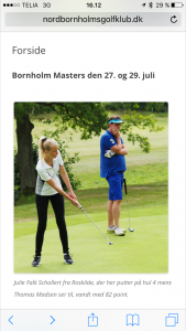 Julie Falk Scrollert på Nordbornholms Golfklubs hjemmeside
